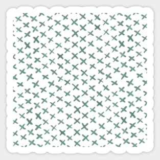 Watercolor x pattern - greyish green Sticker